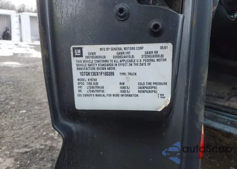 2001 GMC Sierra 1500Hd Sle from USA, damaged, VIN 1GTGK13UX1F180289